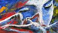 Angel caído  (óleo sobre tabla 33 x 19 cms)